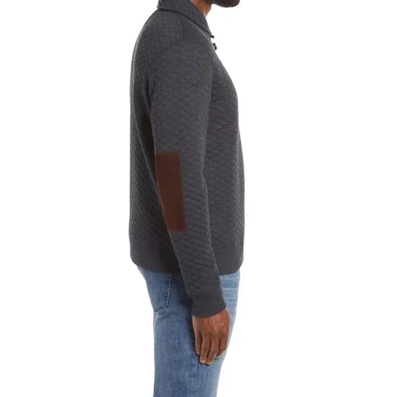 Billy Reid Shawl Collar Sweater XXL Navy Workwear Trim Fit Gentleman Elbow Patch - Picture 9 of 15